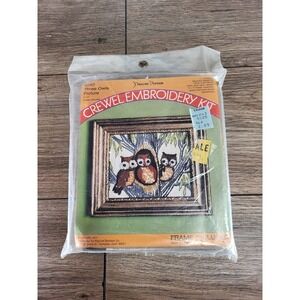 NEW Pauline Denham Crewel Embroidery Kit -3 Owls- 6040 Vintage 1973